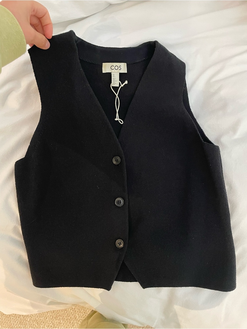 COS Black Button Vest